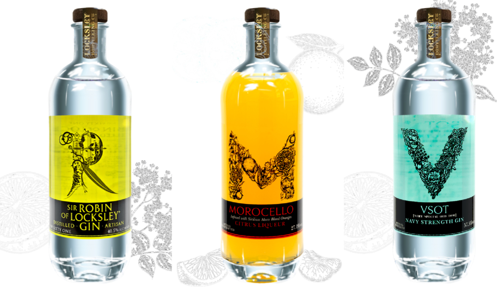 （3）Sir Robin of Locksley Gin　（4）Morocello Blood Orange Citrus Liqueur　（5）VSOT – Navy Strength, Very Special Old Tom Gin