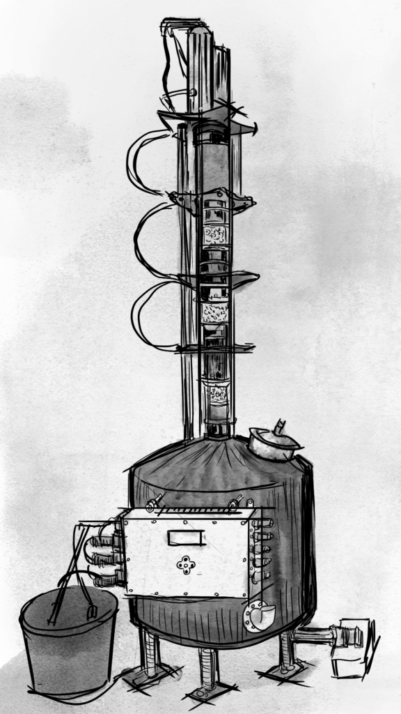 電気蒸留釜ラスト